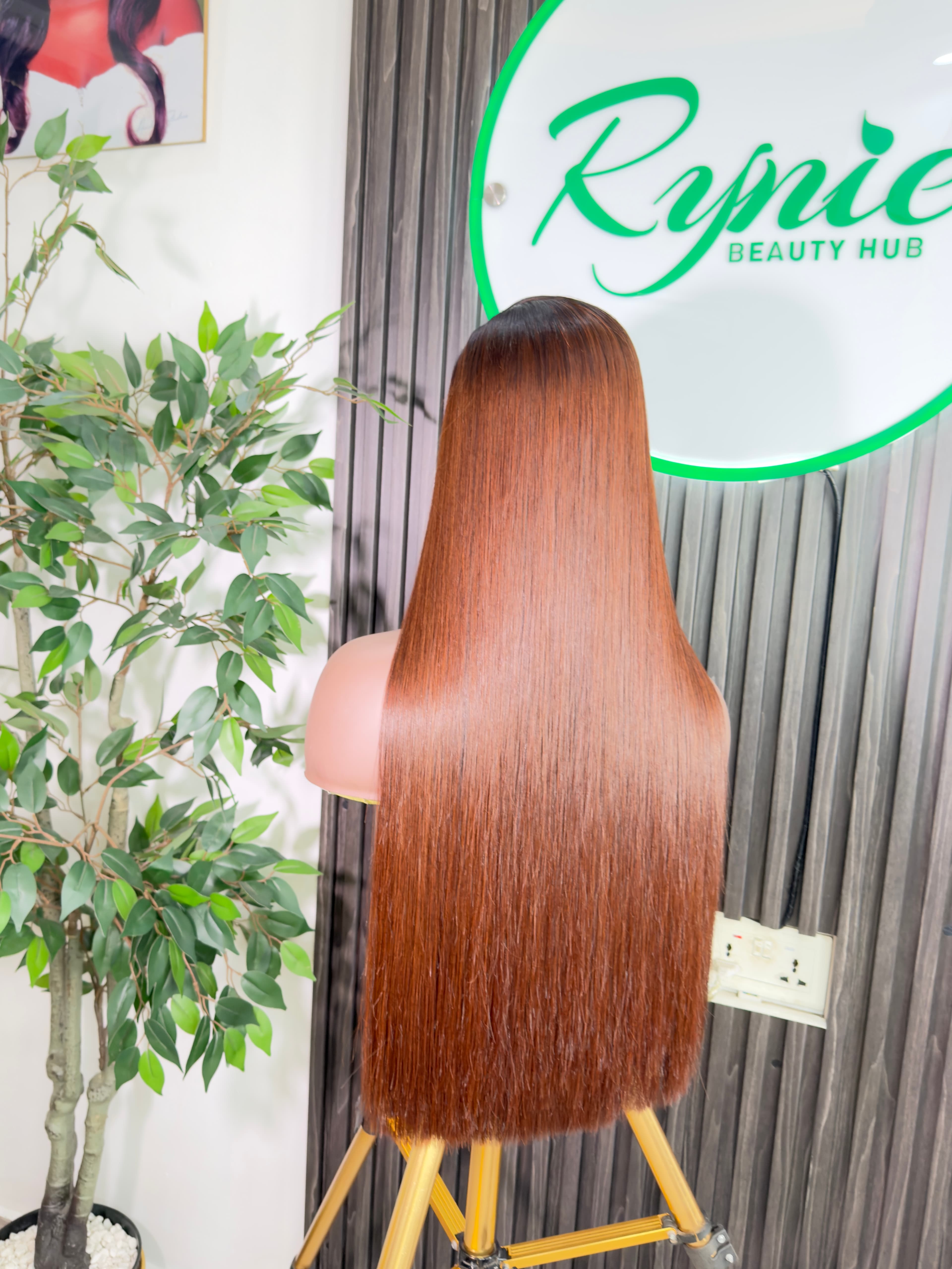 Brown Bone Straight Wig - 5x5 Closure
