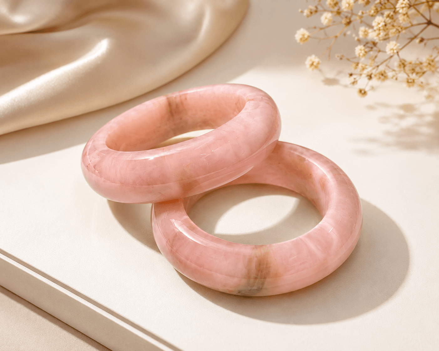 Pink Marble Statement Bangles