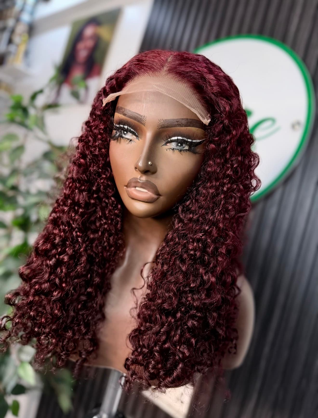 Dark Burgundy Pixie Curls Wig - 5x5 Closure
