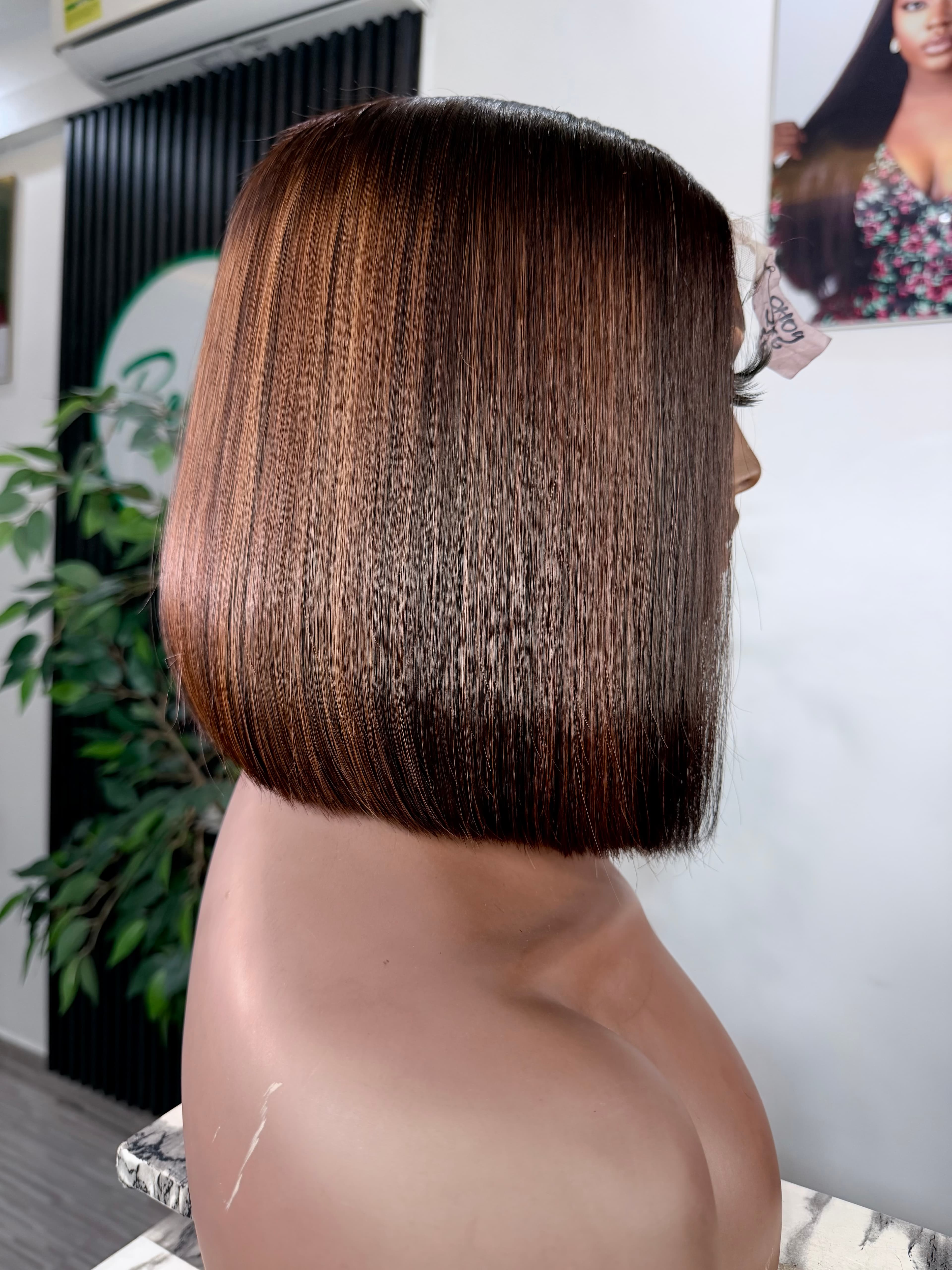 Dark Piano Bone Straight Bob Wig – 2x6 Closure