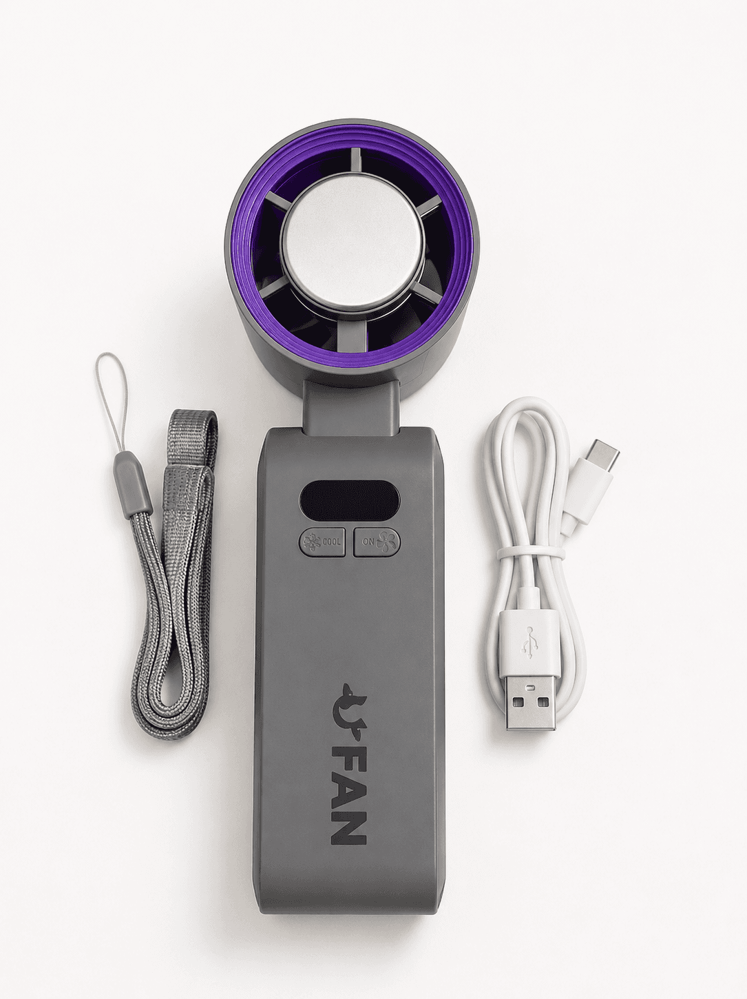 Grey - Rechargeable Portable Cooling Fan