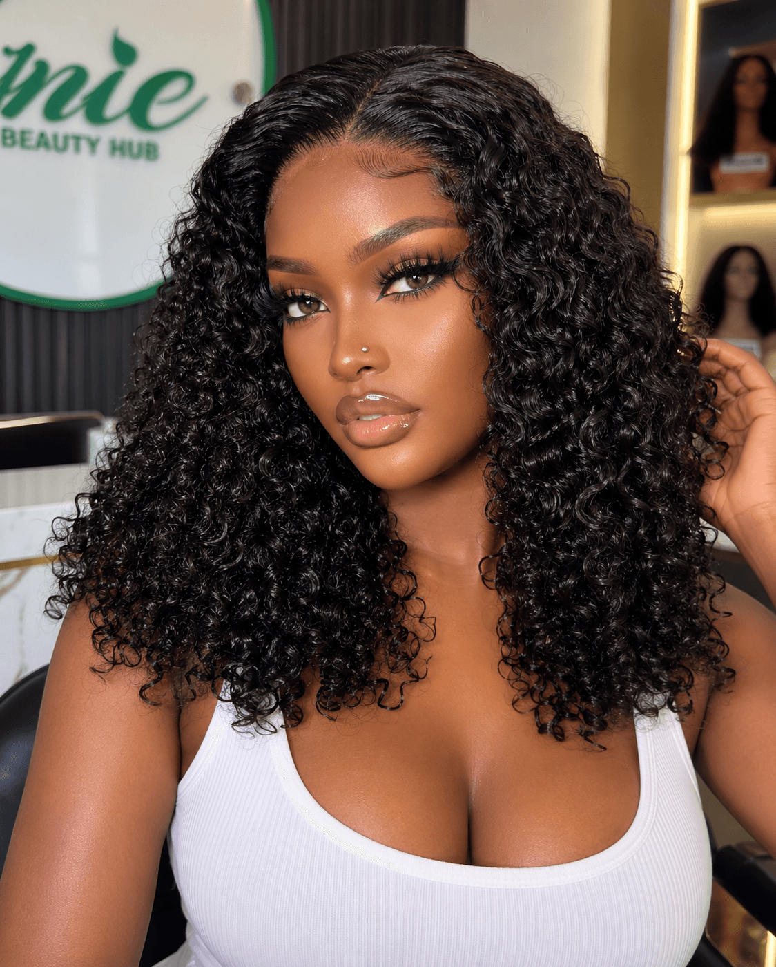 16" Super Double Drawn Pixie Curl Wig – 5x5 Closure