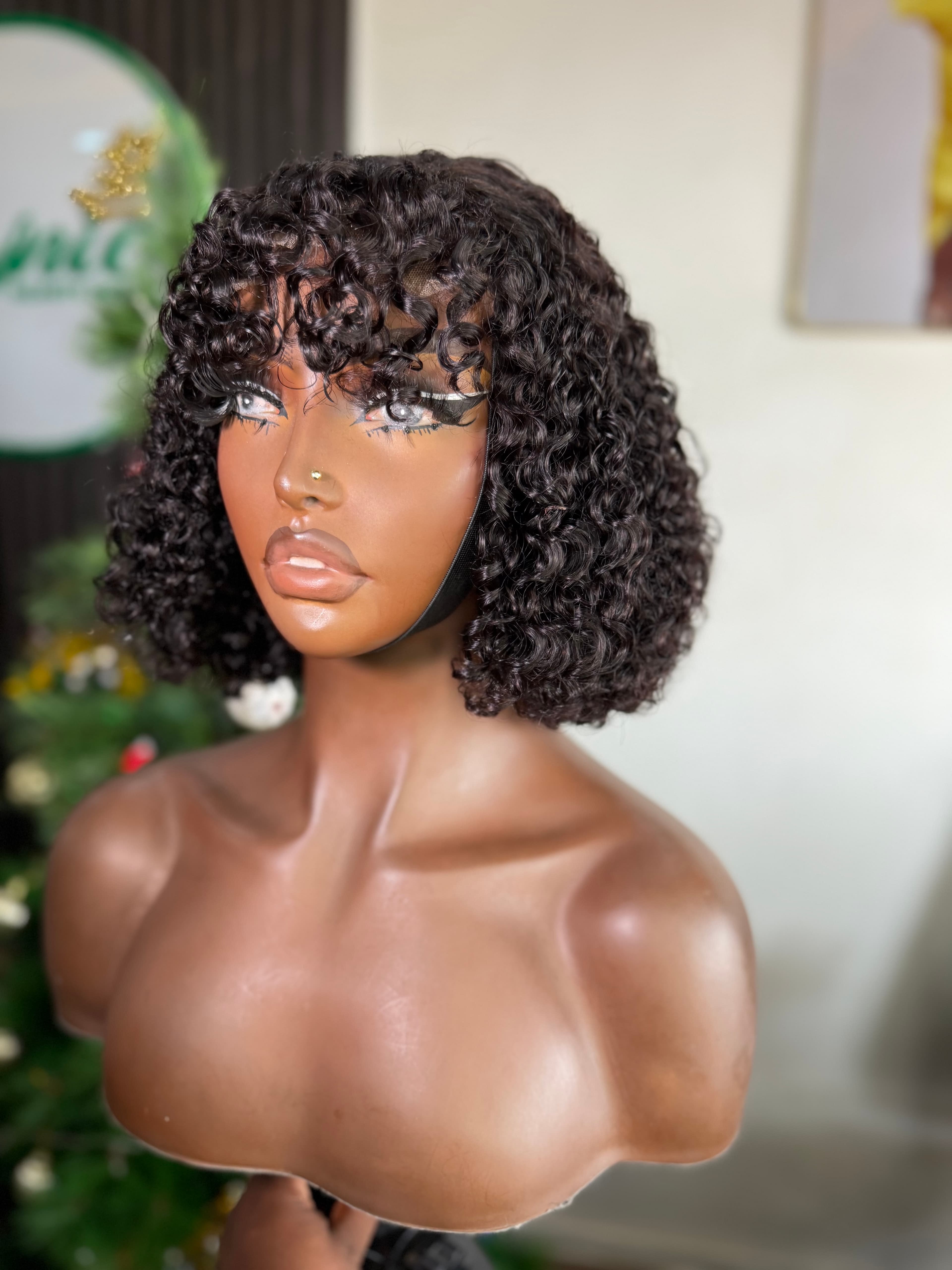 Pixie Curl Fringe Wig - 4x4 Closure